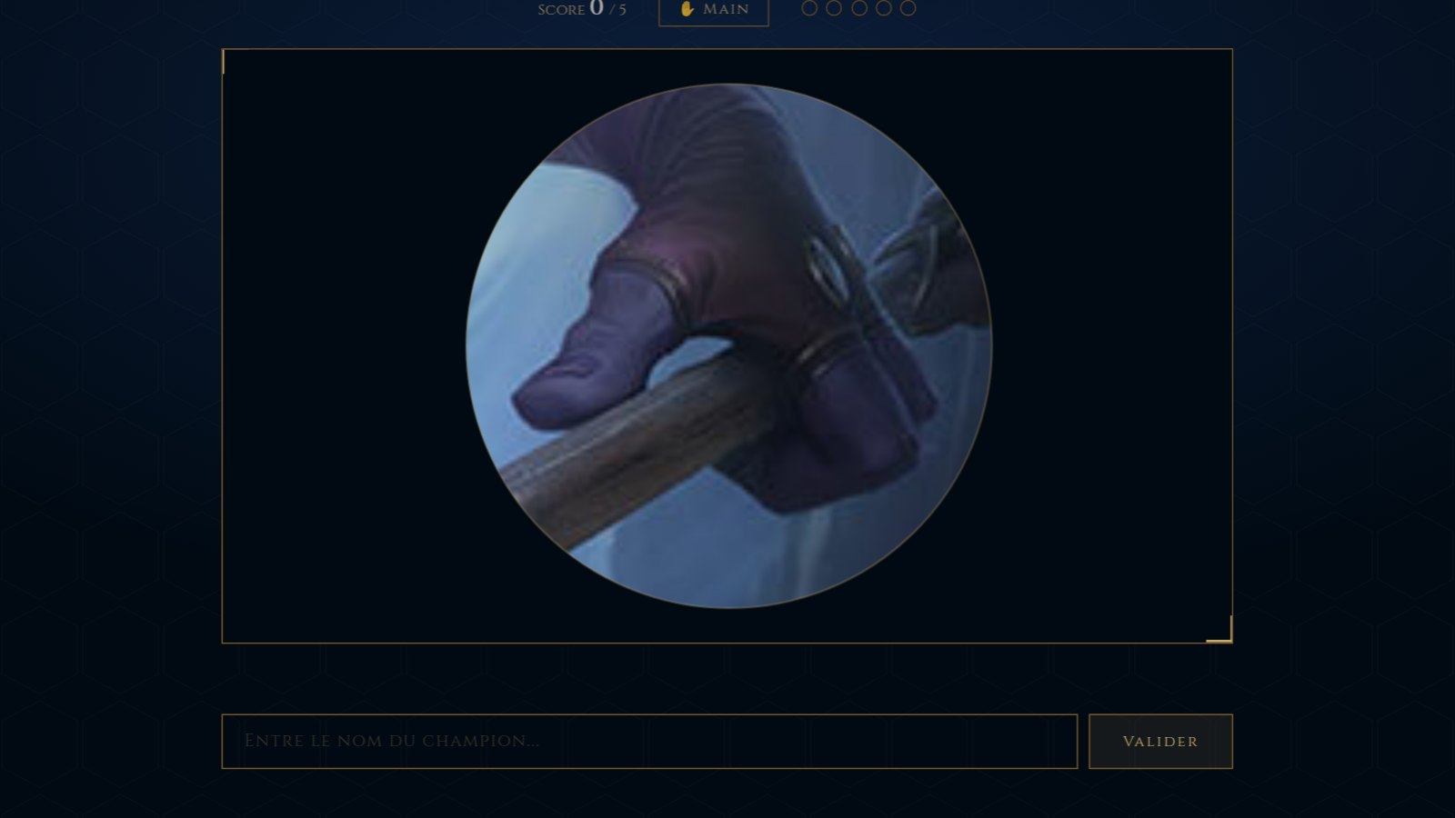 Une partie de Fragment Ciblé en cours sur PentaGuess