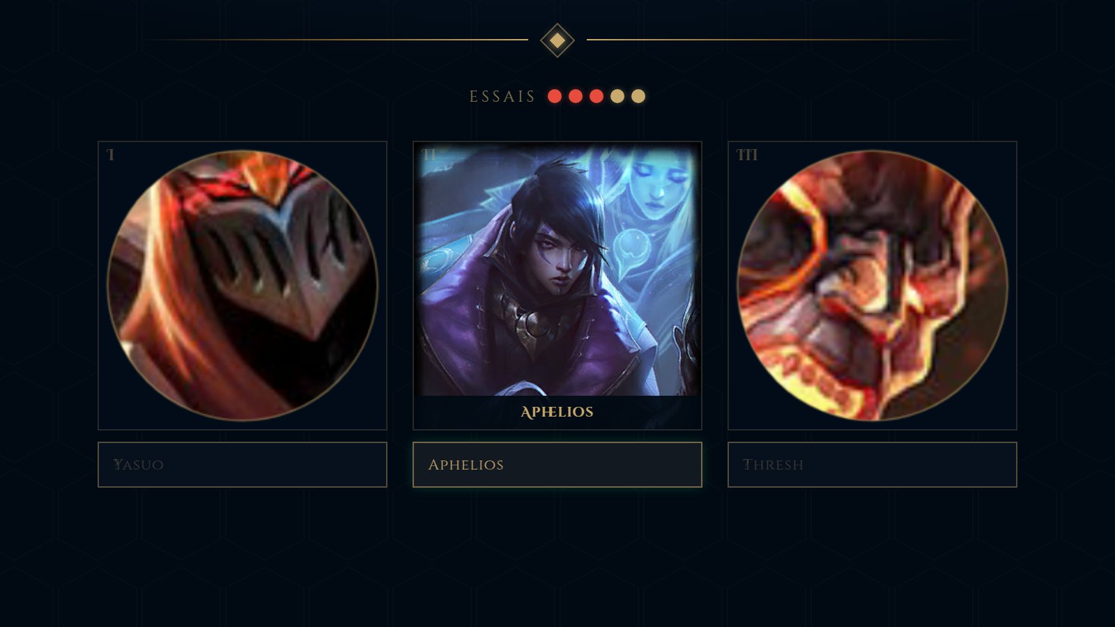 Une partie de Trois Fragments en cours sur PentaGuess